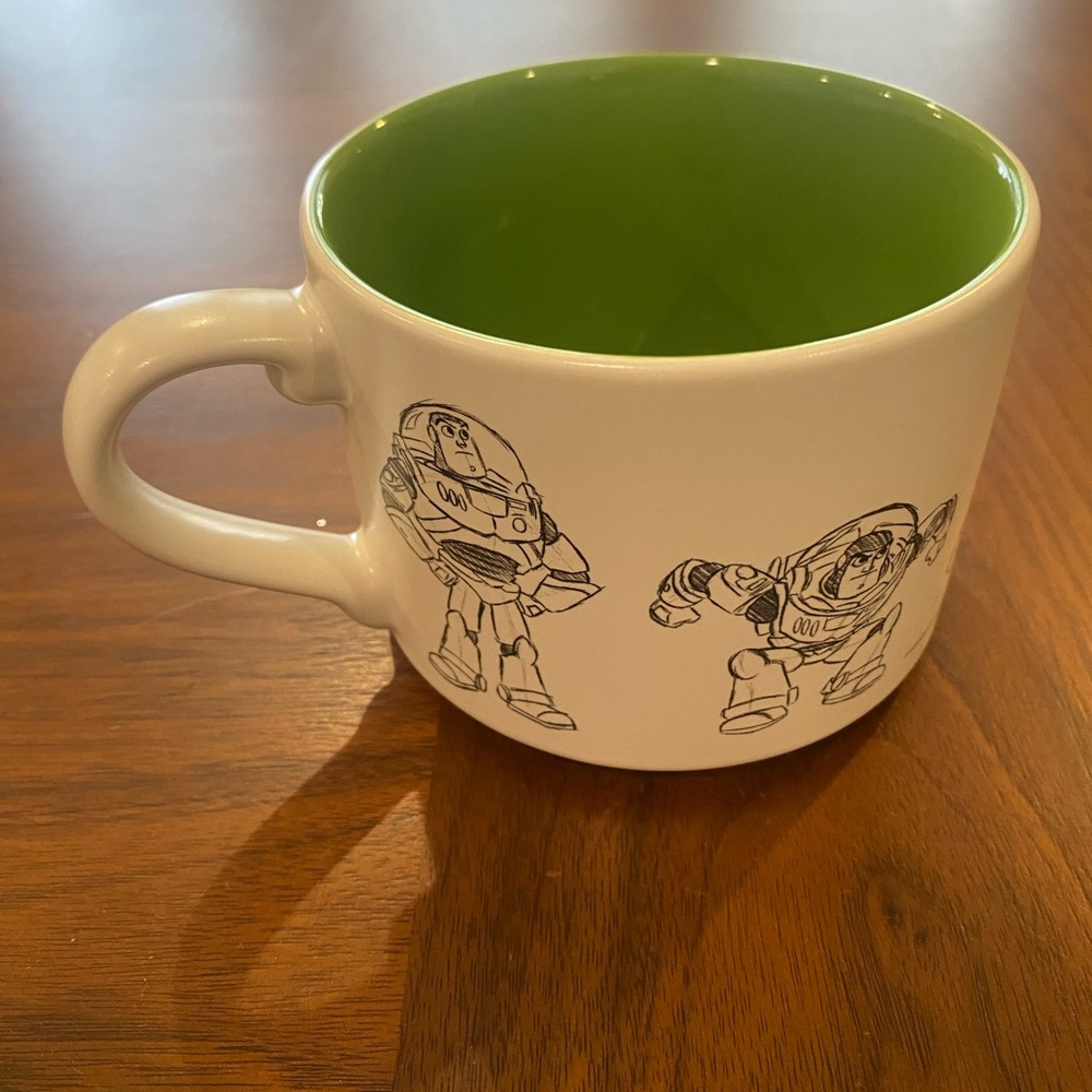 Disney Buzz Lightyear Toy Story Sketch Mug White and Green